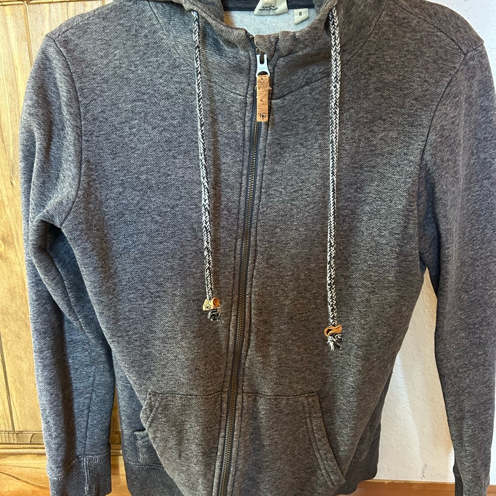 Gray Zip-Up Hoodie Sweater